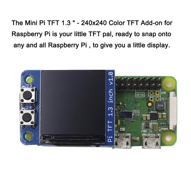 DIYmall Mini PiTFT 1.3" LCD Display 240x240 TFT Add-on for Raspberry Pi 3.3V SPI ST7789 3.3V SPI ST7789 Full Color - Image 4